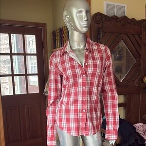 Jack Wills Red & White Plaid Button-Up Shirt